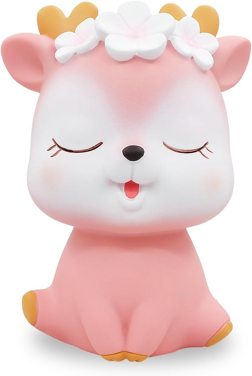 Spaarpot Hertje - Roze Kunststof - Decoratie voor Slaapkamer - Leuk voor Kinderen - ShopVlot