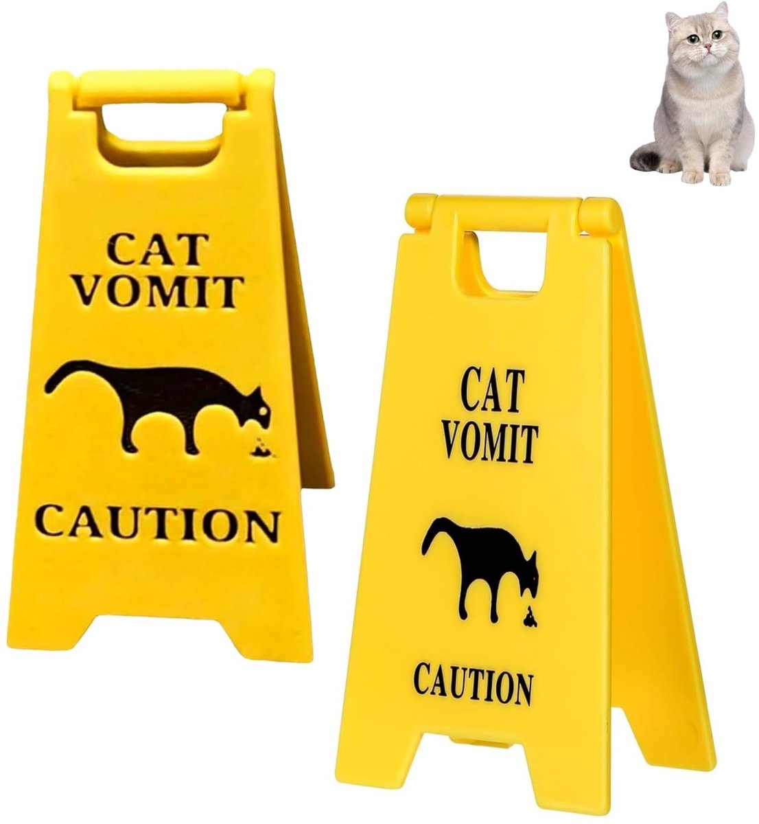 Solidchoice - Set van 2 Katten Waarschuwingsborden, 10 cm