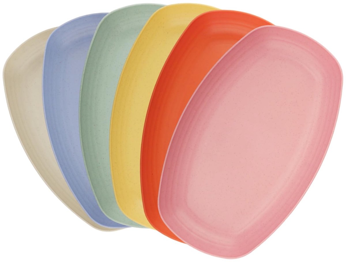 Solidchoice - Set van 6 Herbruikbare Picnicborden in Verschillende Kleuren