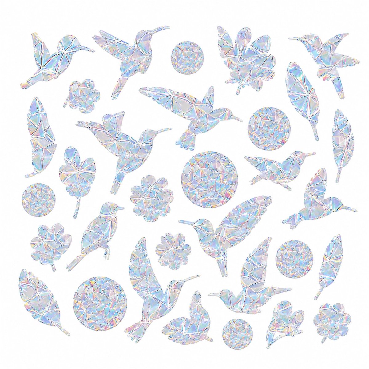 Solidchoice - Set van 31 Raamstickers voor Decoratie en Vogelbescherming