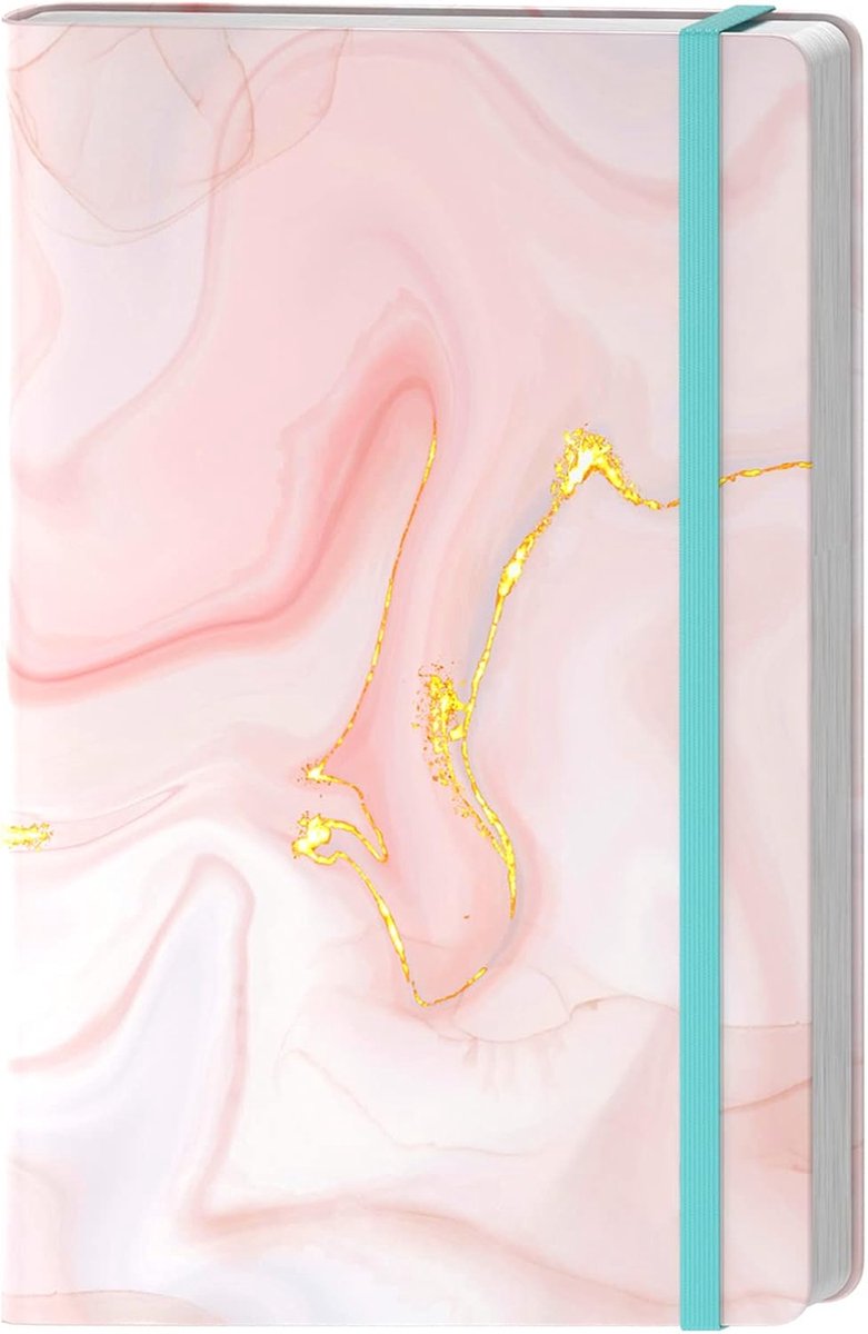 Lined Journal, Pink Marble Notebook, Hard Cover, Medium 14.5 x 21.3 cm, 160 Pages Thick Paper, Cute Aesthetic A5 - ShopVlot