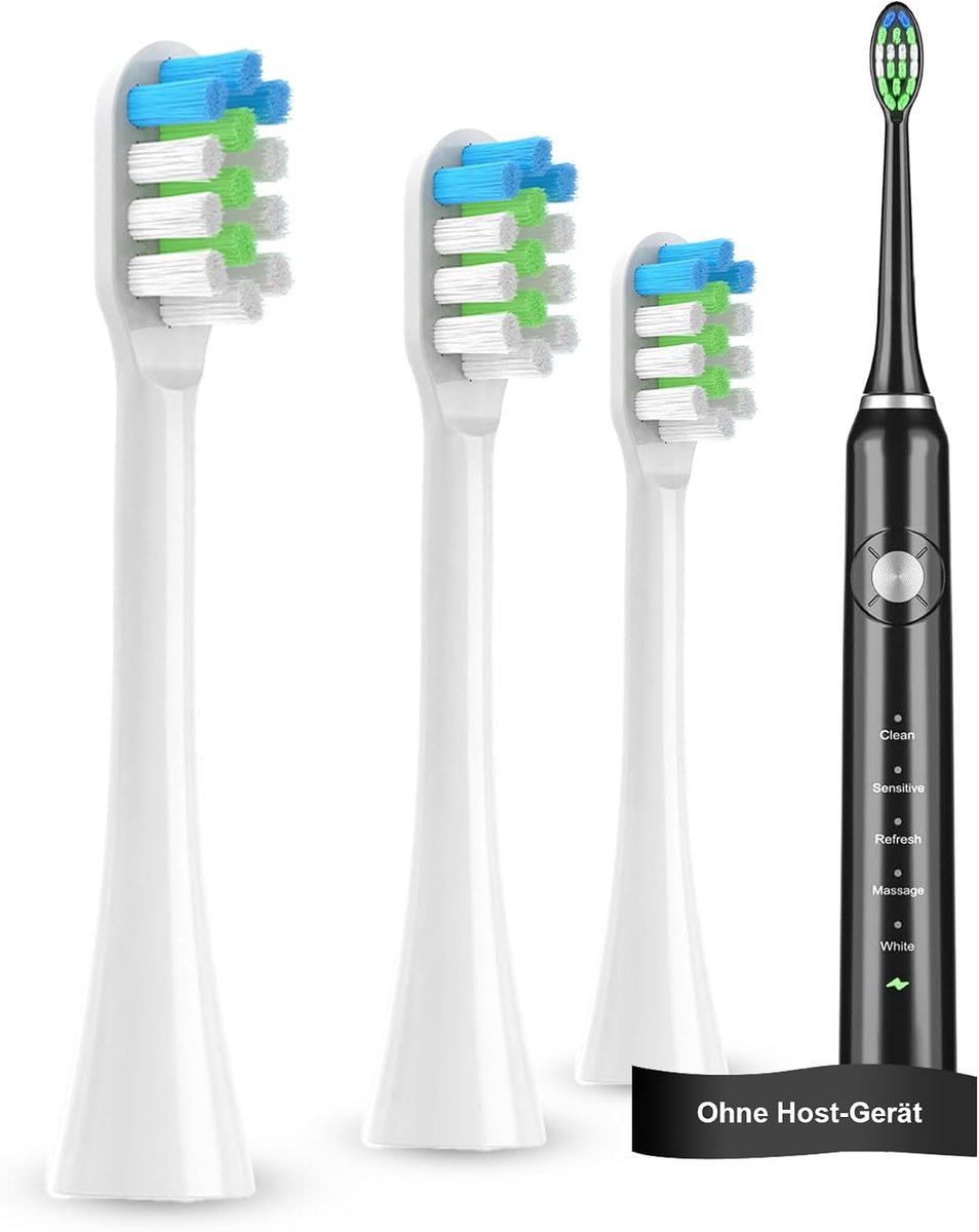 Vervangende borstelkoppen voor JTF P200 elektrische tandenborstel, 3-pack, zachte, duurzame borstelharen - ShopVlot