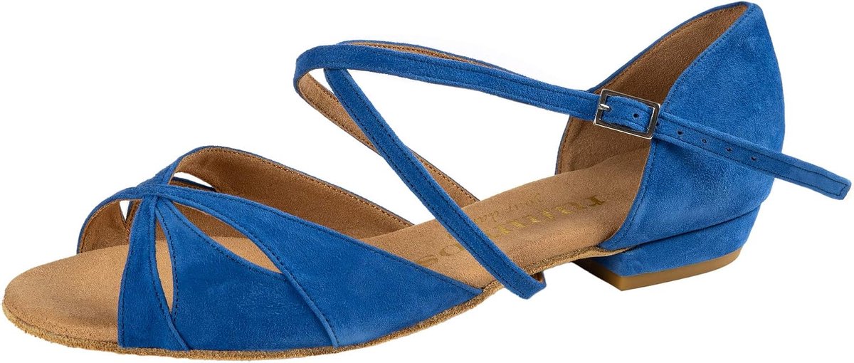 Rummos Ladies Dance Shoes Lola 126 - Nubuck Blue - normal width - 2 cm Bloc Heel - Made in Portugal - ShopVlot