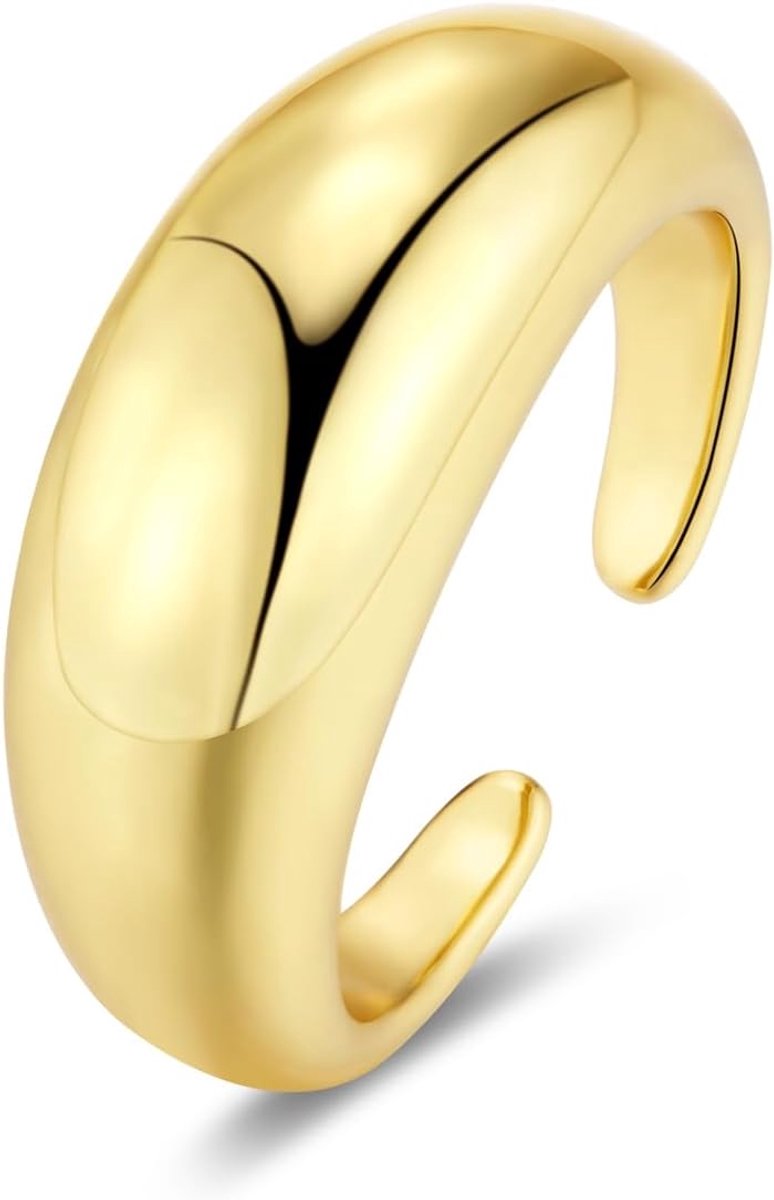 ALEXCRAFT Gold Rings for Women, 925 Gold Plated Simple Open Adjustable Thumb Finger Embrace Rings Gold Thick Thick - ShopVlot