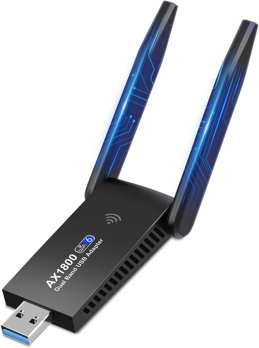 AX1800Mbit/s WLAN Adapter for PC, Wi-Fi 6 Dual Band Stick, USB 3.0, MU-MIMO, High Gain Antennas, WPA3 Encryption - ShopVlot