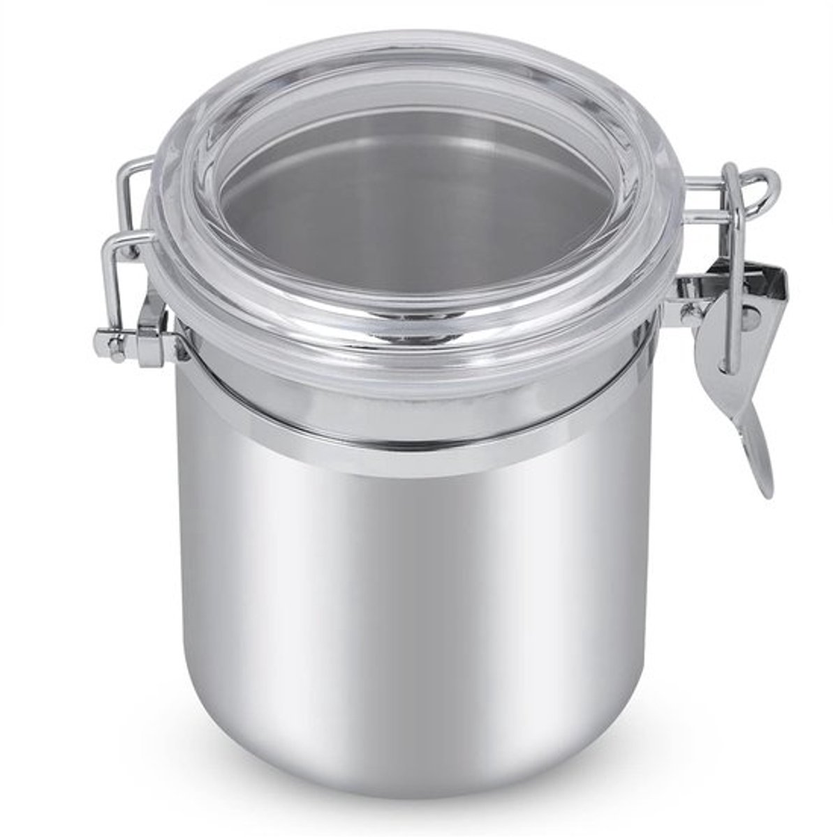 Koffiekan 700 ml - Luchtdichte Koffiecontainer - Roestvrij Stalen Koffiepot - Koffiebonencontainer - Helder Acryl Deksel - Ideaal voor Opslag - Voedselopslag