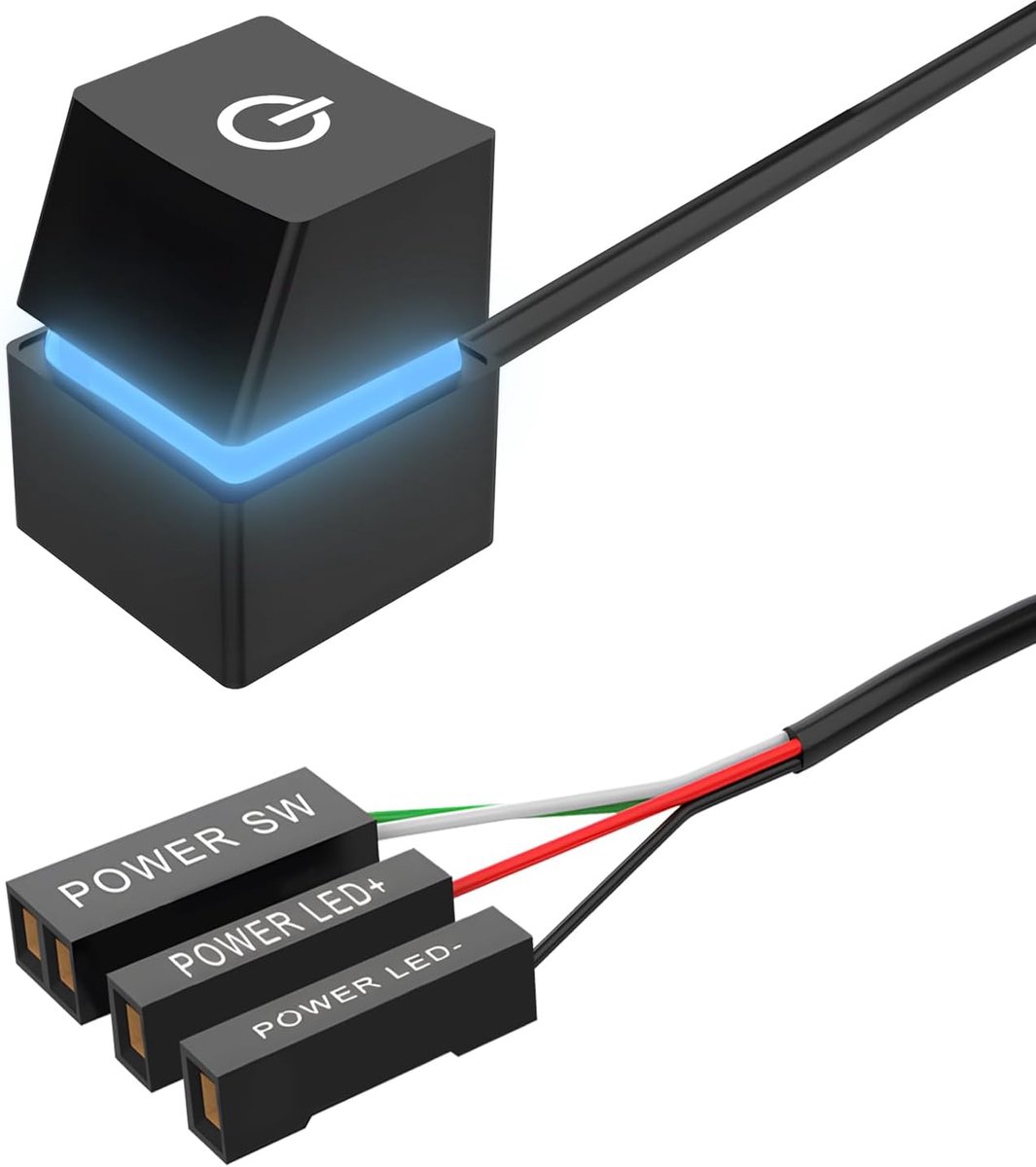 PC Aan/Uit Schakelaar - Kleurige LED Lichten - Externe Moederbord Schakelaar - Gemakkelijk Computer Starten - ShopVlot