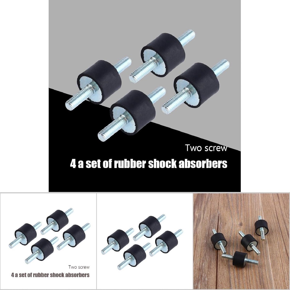 Rubber buffer anti-vibratie - set van 4 isolatoren 20 x 15 - rubber Keylon demping - voor luchtcompressor met schroeven - ShopVlot