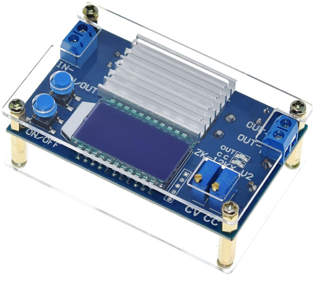 SnelShoppen - Verstelbare Spanningsregelaar DC naar DC 5.3V-32V naar 1.2V-32V 12V Voedingsmodule 12A LCD Step Down Spanningsomvormer 160W CC CV Buck C