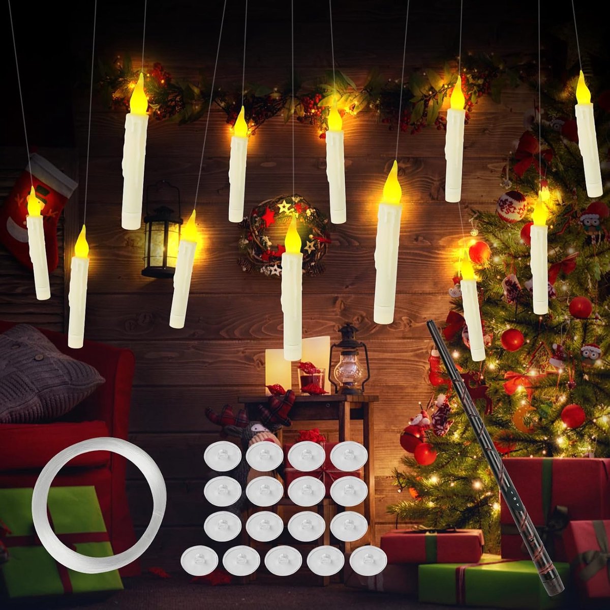 LED drijvende afstandsbediening kaarslicht - tranend geel - sfeervolle verlichting - perfect voor elke gelegenheid - ShopVlot