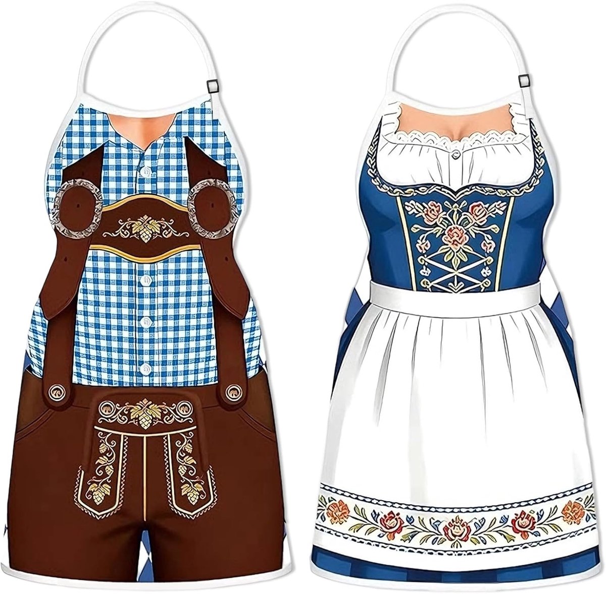 Oktoberfest schort verstelbaar - Beierse grillschort - motief bierfeest - perfect voor barbecueën - ShopVlot