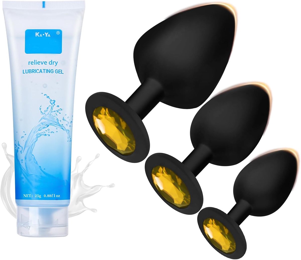 Anal plug set voor vrouwen en mannen - siliconen met lubricant - beginnersvriendelijk - voor comfortabele ervaring - ShopVlot