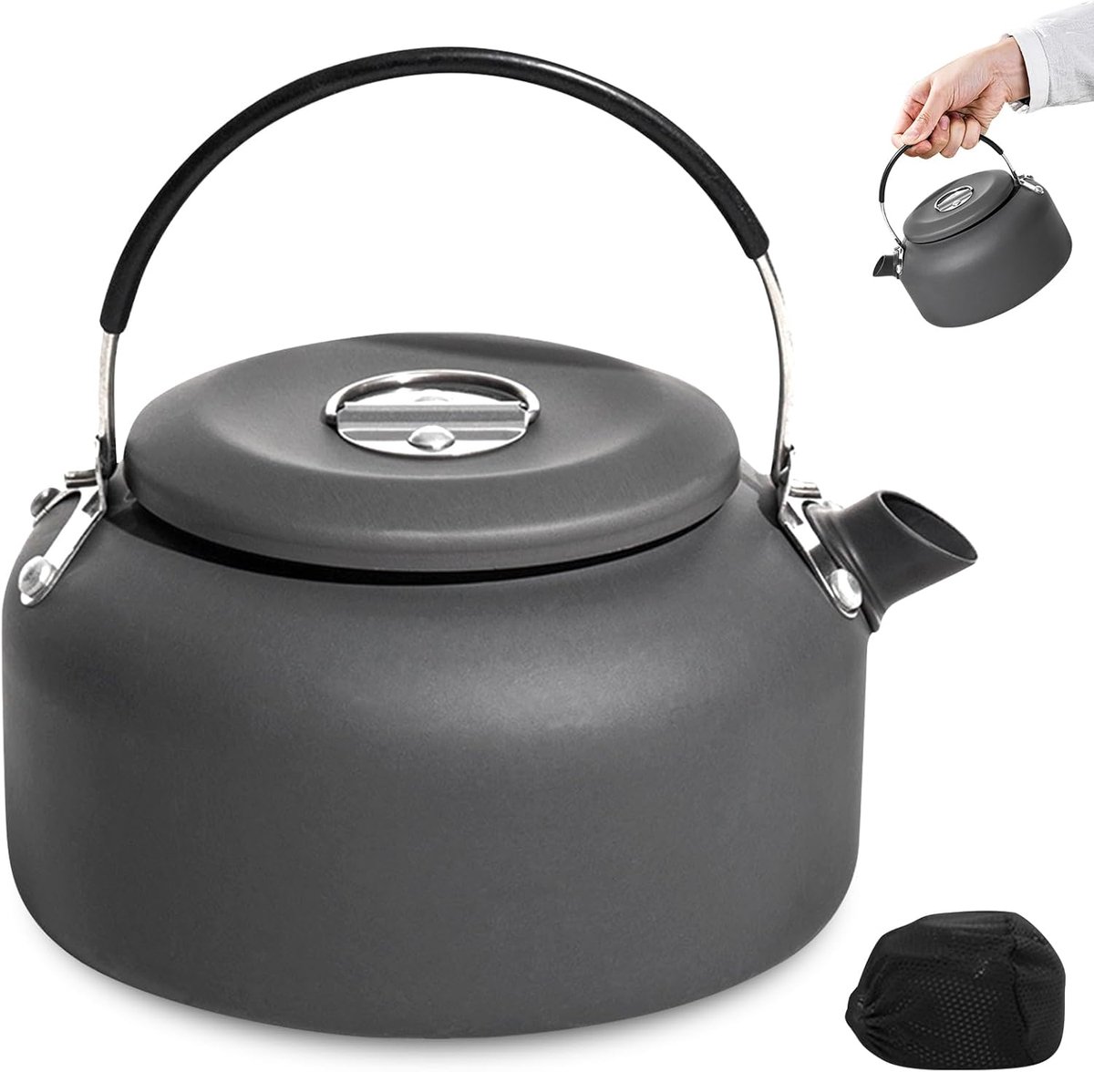 Elektrische Waterkoker 1.4L - Aluminium Legering - Opvouwbare Handgreep - Ideaal voor Camping - ShopVlot
