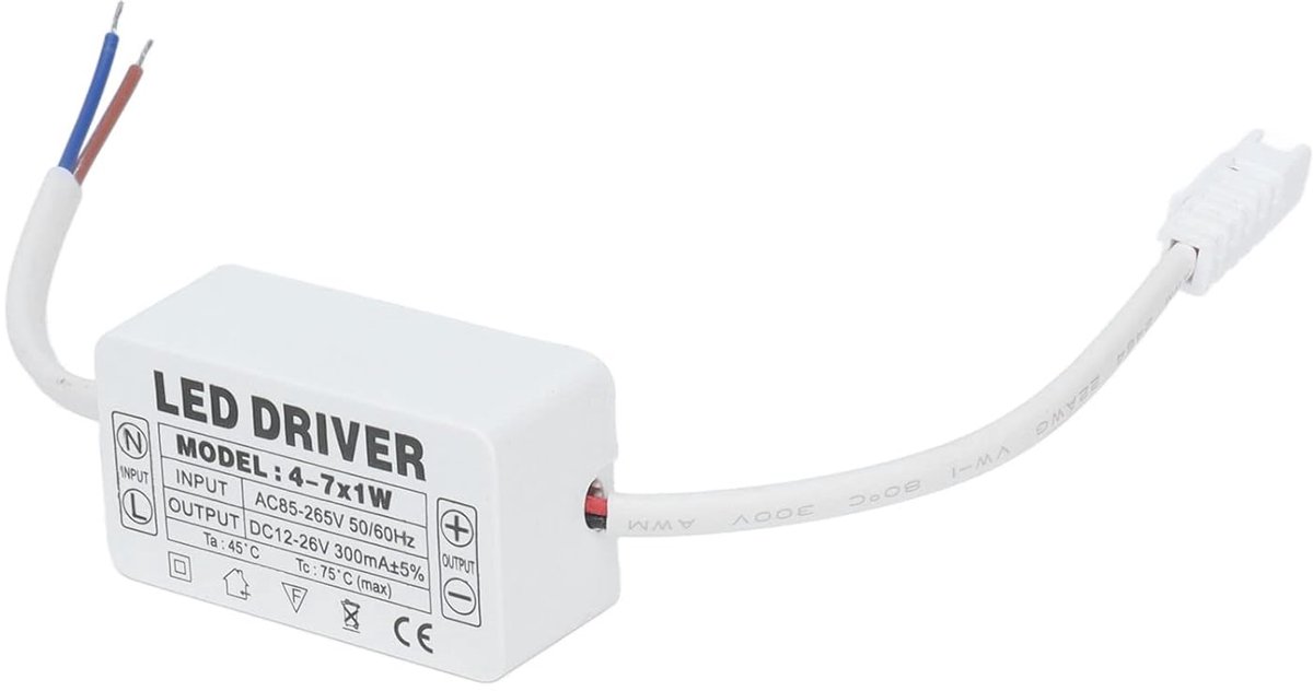 LED Driver 300MA - Ingang AC85‑265V - Uitgang DC12‑26V - Geluidloze werking voor constante verlichting - ShopVlot