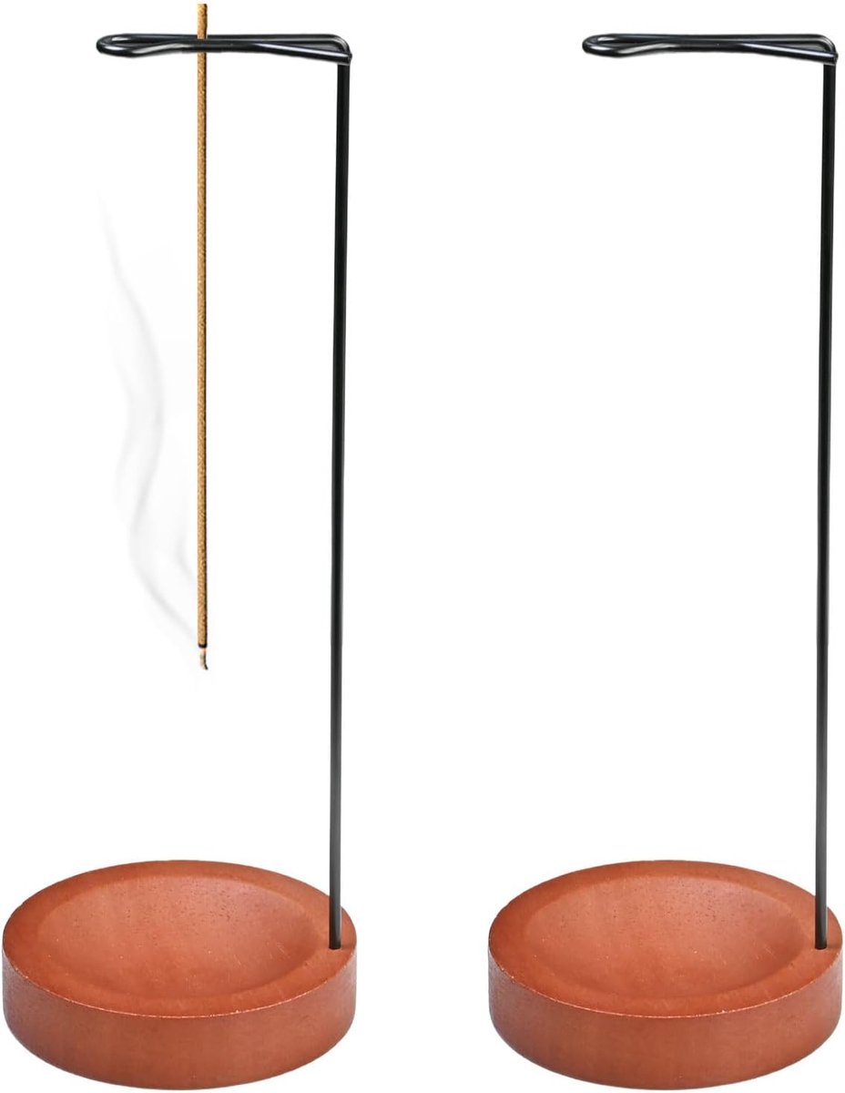 Wierookstokjeshouder 25,5 cm - Handgemaakte houten basis - Geschikt voor verschillende diktes - Perfect voor meditatie - ShopVlot