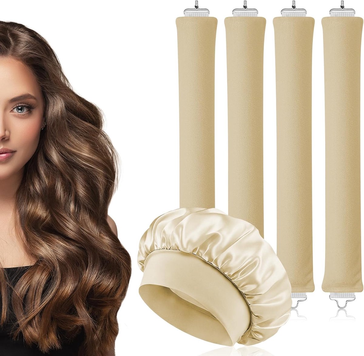 Hittevrije Krulbanden 5 stuks - Krullen zonder hitte - Gezond haar - DIY krullen 's nachts - ShopVlot