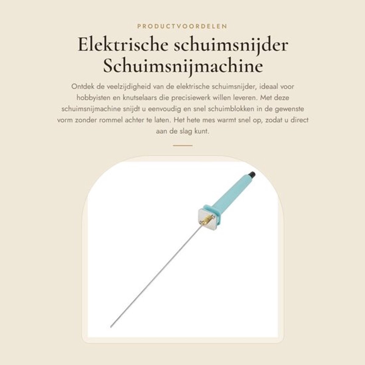 Elektrische schuimsnijder - Schuimsnijmachine - Snijdt snel en soepel - Turkoois - Voor hobbyisten en knutselaars - 20 cm snijgereedschap...