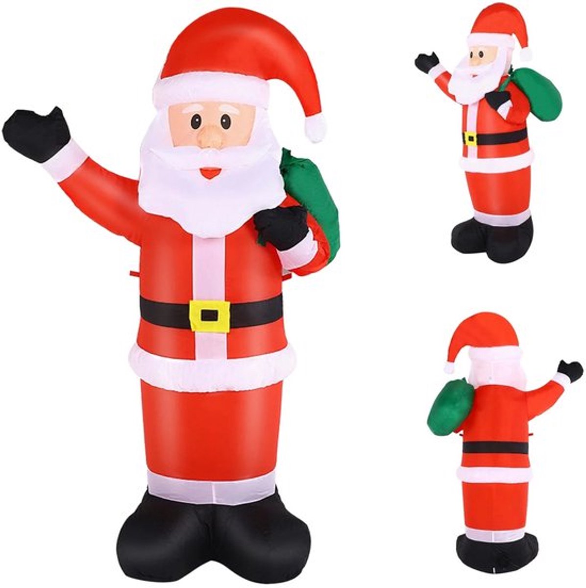 Opblaasbare kerstdecoratie 1,5 m, opblaasbare kerstman met cadeauzakje, LED-decoratie voor tuin, gazon, kerst