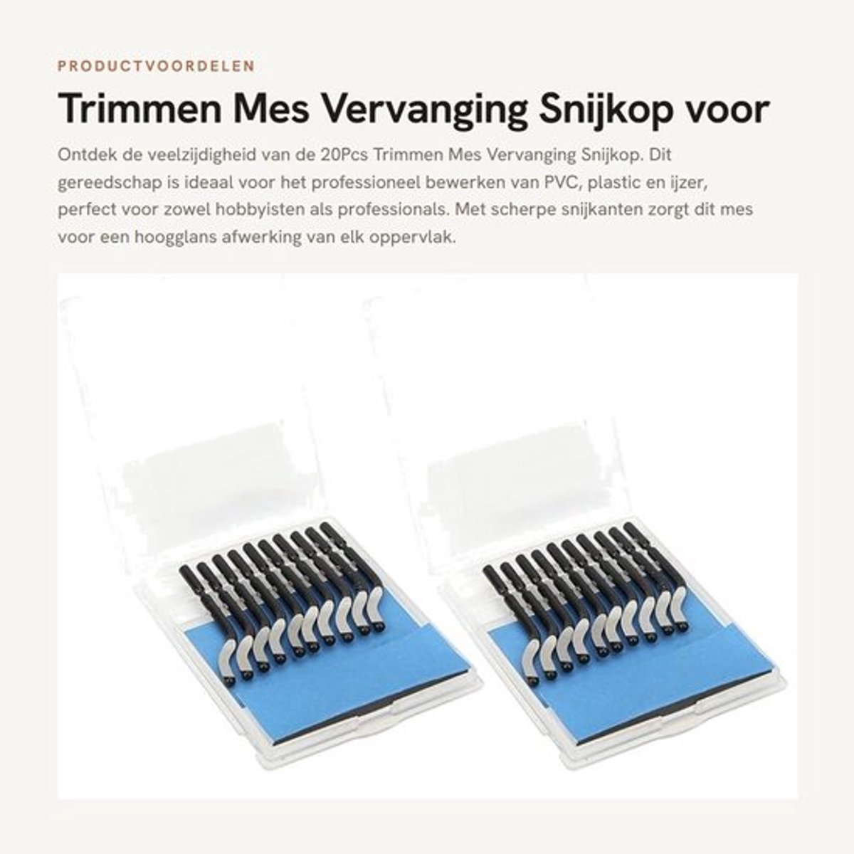 Trimmen Mes Vervanging - Snijkop voor PVC en Ijzer - Compact en Handig - Ontbramen Blades - 20Pcs - Geschikt voor Precisiewerk - Model Ak...
