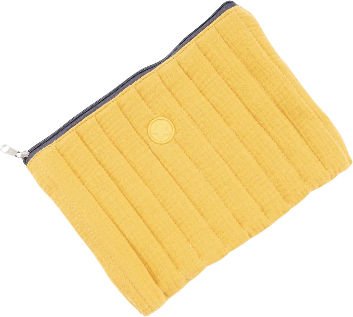 Toilettas 20 x 12 x 12 cm - Katoen met Ster - Neonroze, Oker, Zeegroen - Handig voor onderweg - ShopVlot