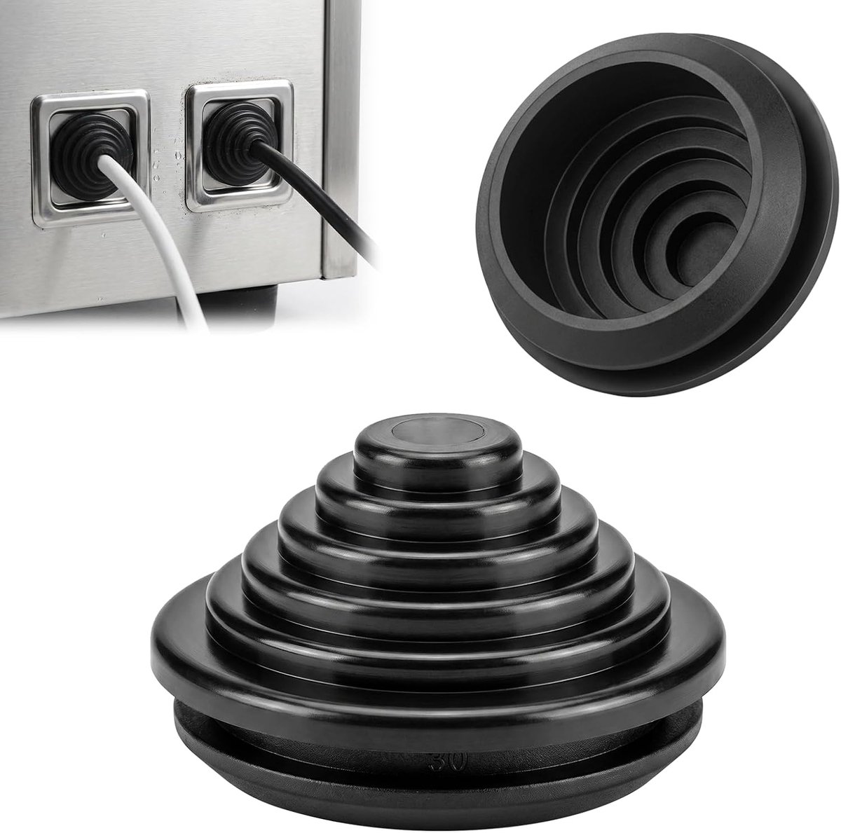 Kabeldoorvoer rubber 30 mm - op maat te snijden - 15 stuks - flexibele afdichting voor kabelopeningen - ShopVlot