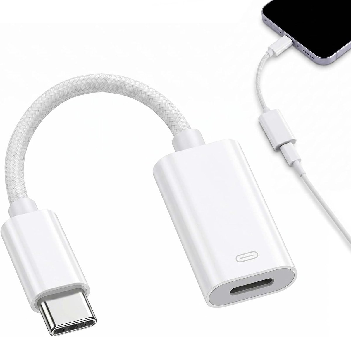 Adapter van traditionele telefoonconnector naar USB C - 60W snelle oplader - compact en veelzijdig - ShopVlot