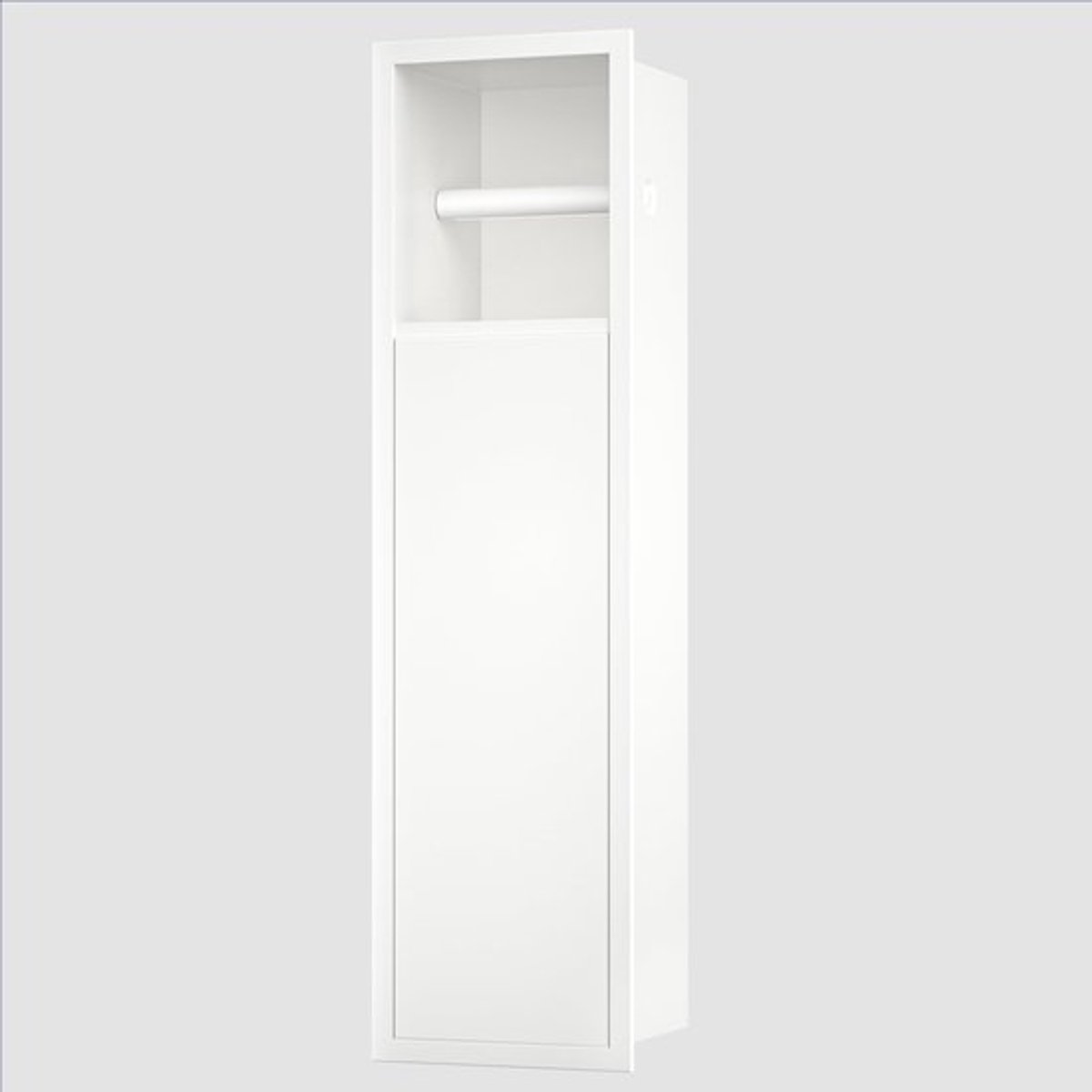 Inbouwkastmodule Roestvrij Staal - Toiletborstelset - Toiletrolhouder - Schuifdeur - Badkamerkast - 63 x 15 x 15 cm - Toiletpapierhouder
