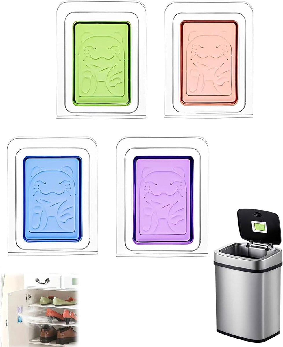 Luchtverfrissers vuilnisemmers - zelfklevend - 4 geuren - frisse geur voor badkamer en keuken - ShopVlot