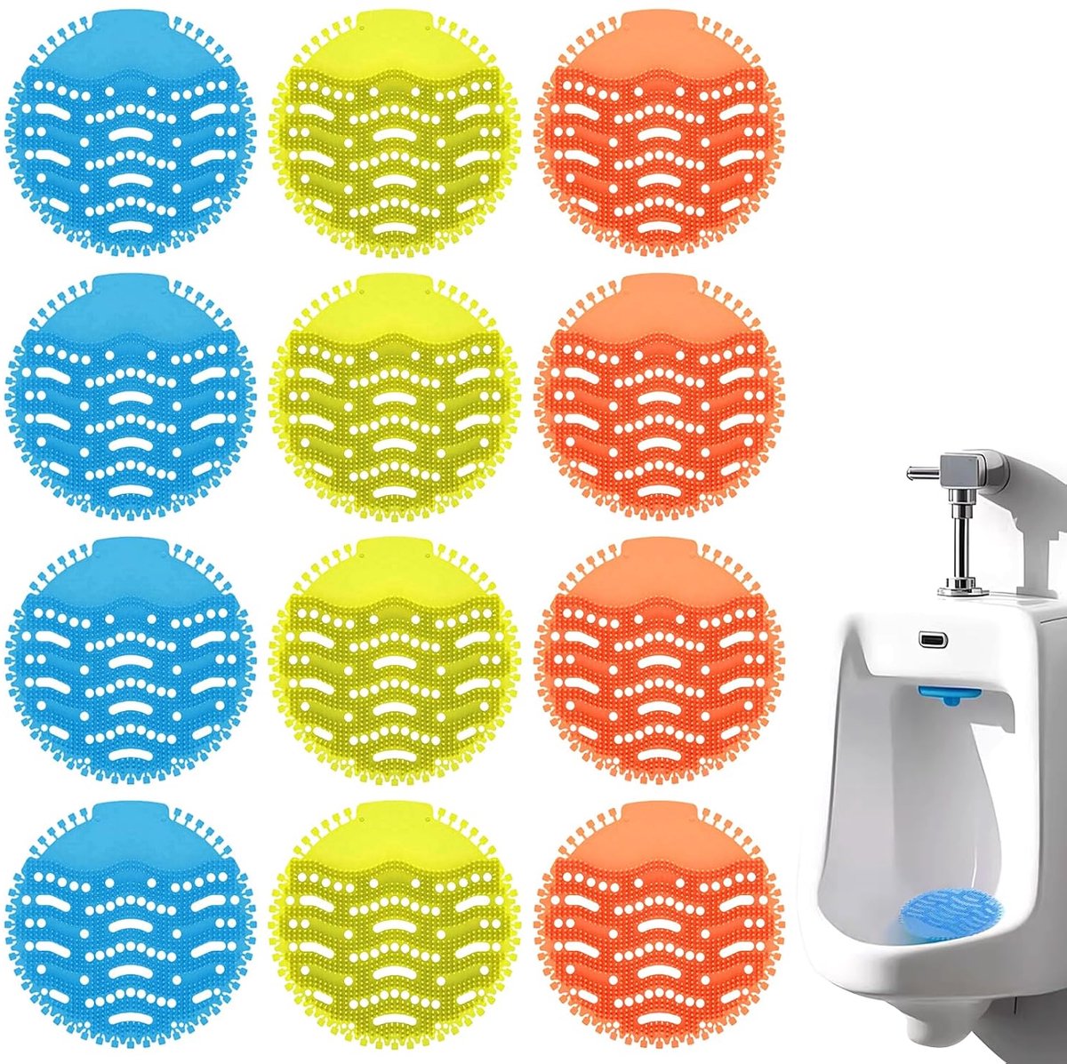 12 urinoir zeef met geur, anti-spatten geurbescherming voor toiletten, kantoorhotels - ShopVlot