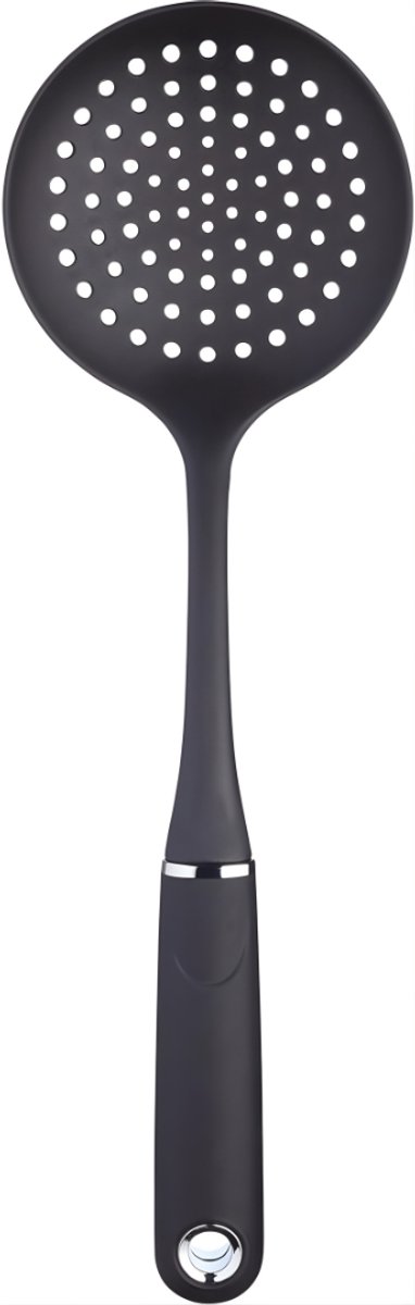 Ploutos® Spatel - Schuimspaan - Keukenhulp - Hittebestendig - Zwart - 44cm x 12cm x 5cm