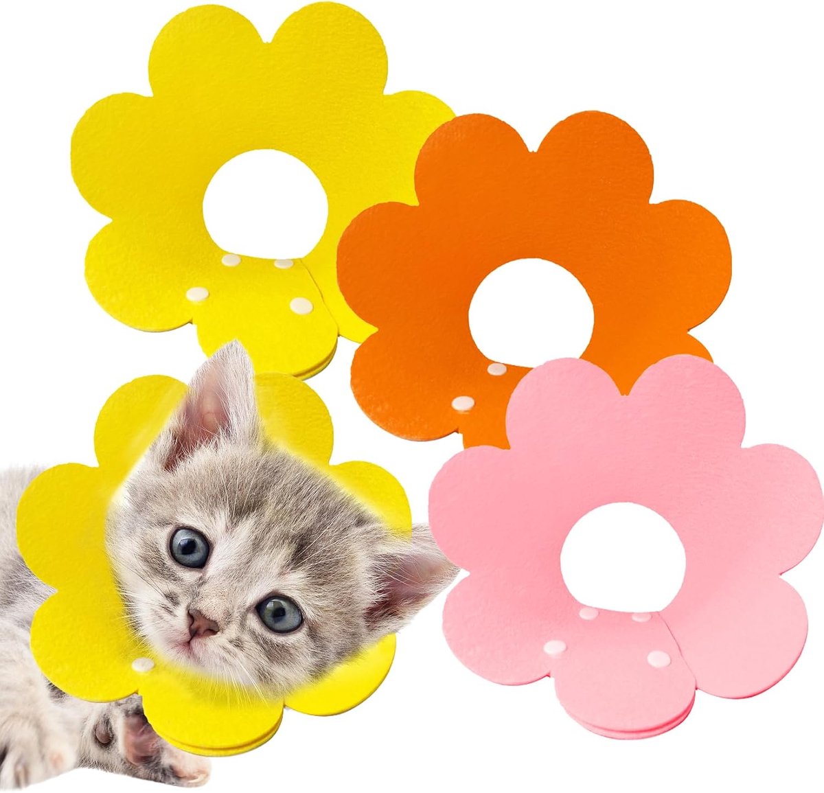 3 stuks beschermende halsband voor katten, zacht en comfortabel, verstelbaar, zacht, voor herstel bij lekkernijen - ShopVlot