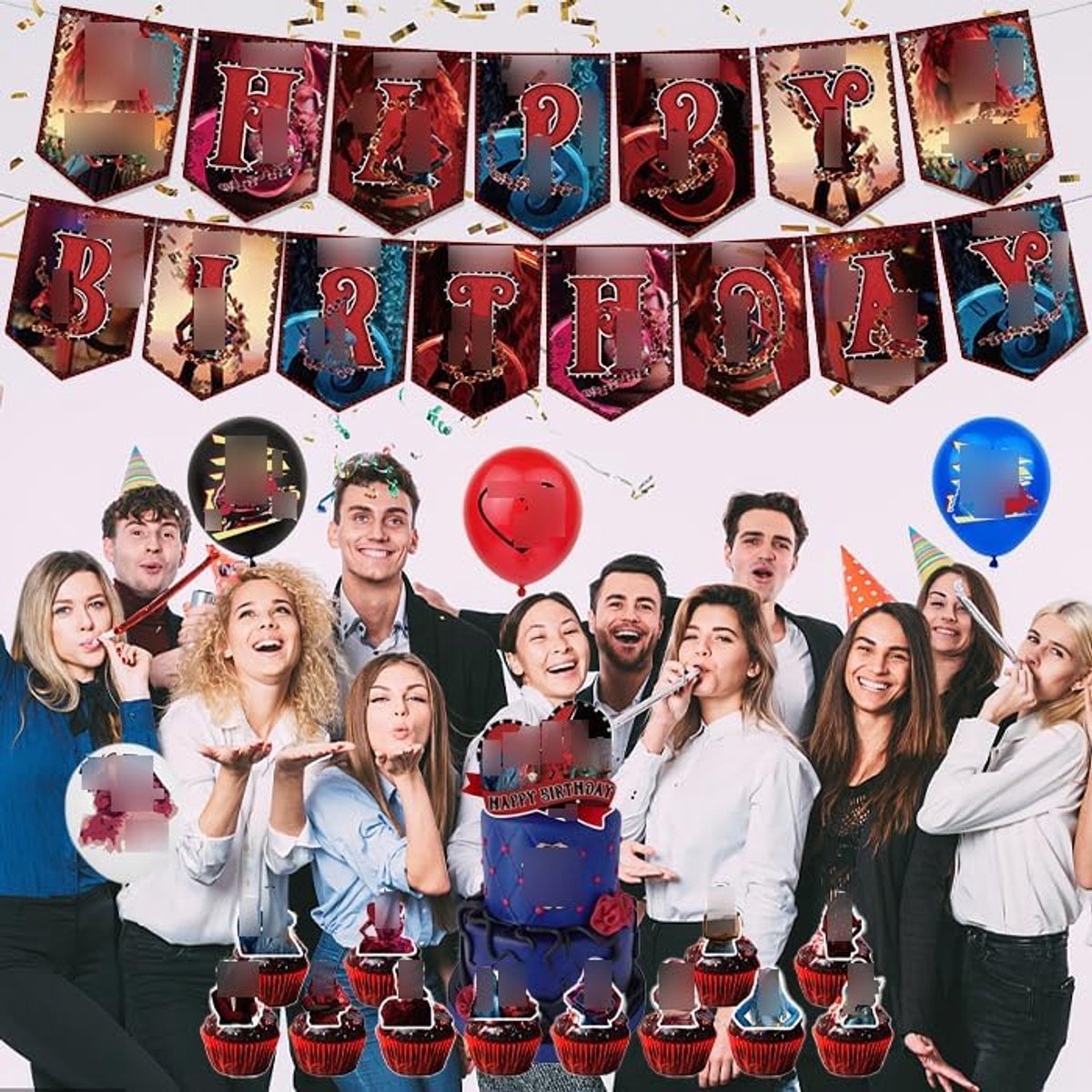 Verjaardagstaarttopper, taarttopper, verjaardagstaarttopper, slinger, banner, slinger - ShopVlot