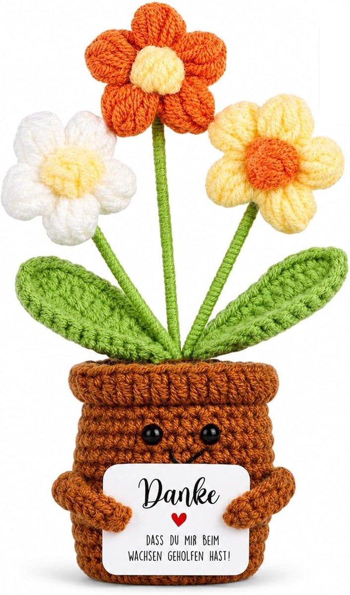 Pocket Hug Positieve Bloem Positieve Geschenken Gebreide Veelkleurige Bloemen Positieve Pofbloemen Gebreide Bloemen In - ShopVlot