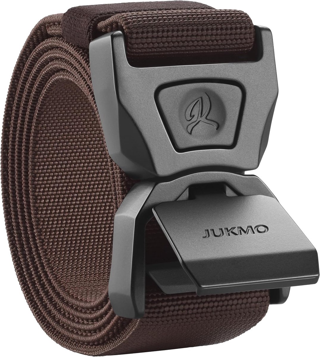JUKMO Quick Release Tactical Belt, Military Work 1.5" Nylon Web Golf Belt With Heavy Duty Seatbelt Buckle, Coffee - ShopVlot