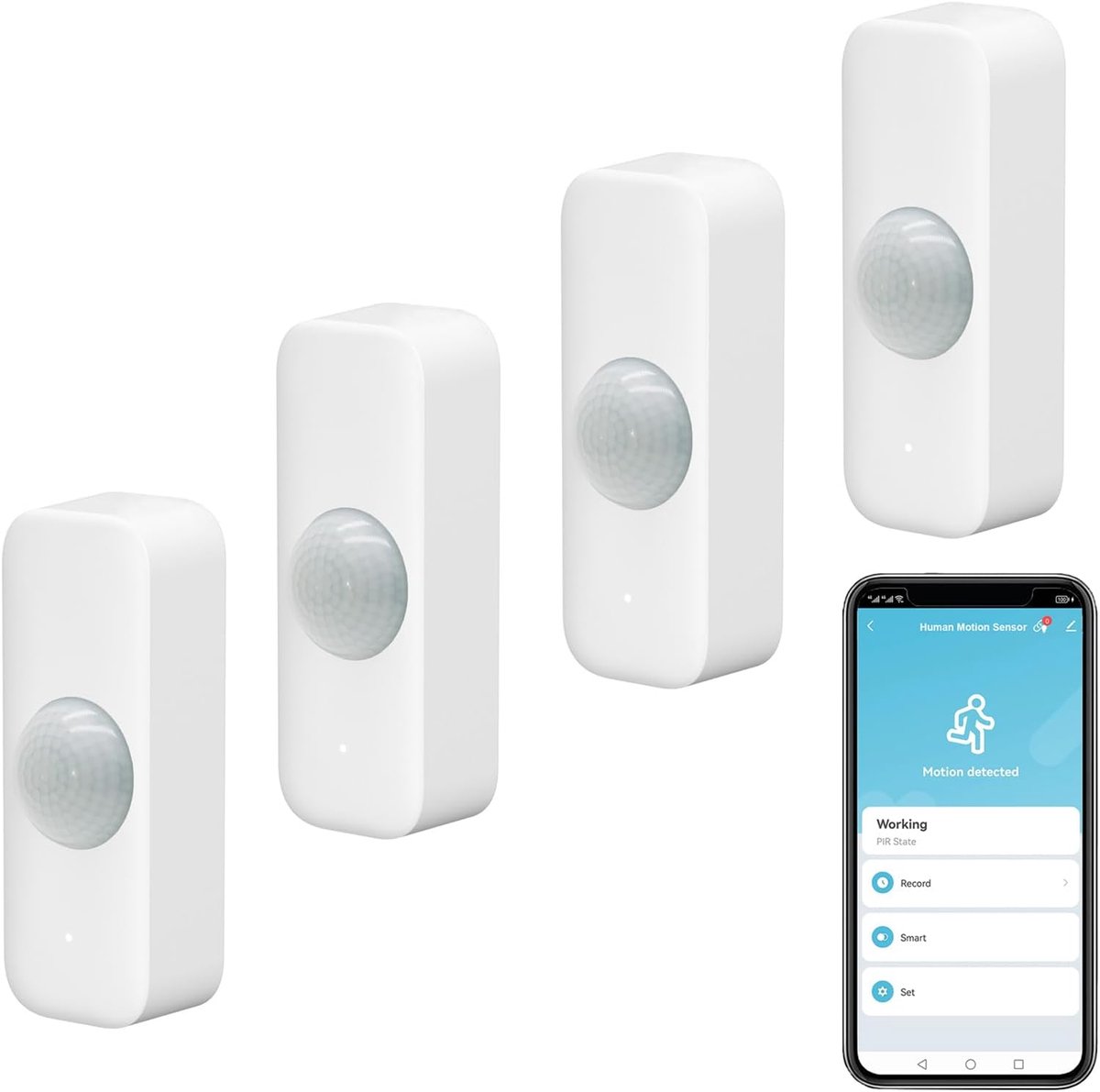 WiFi Smart Motion Sensor, Infrared PIR Motion Sensor for Home Alarm System, Mini Contact Sensor Detector with App - ShopVlot