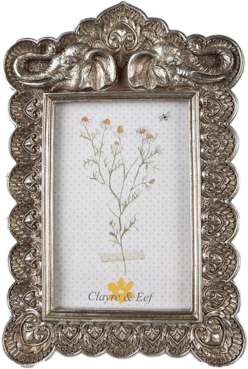 Clayre & Eef Fotolijst 10x15 cm Zilverkleurig Kunststof Fotokader - ShopVlot