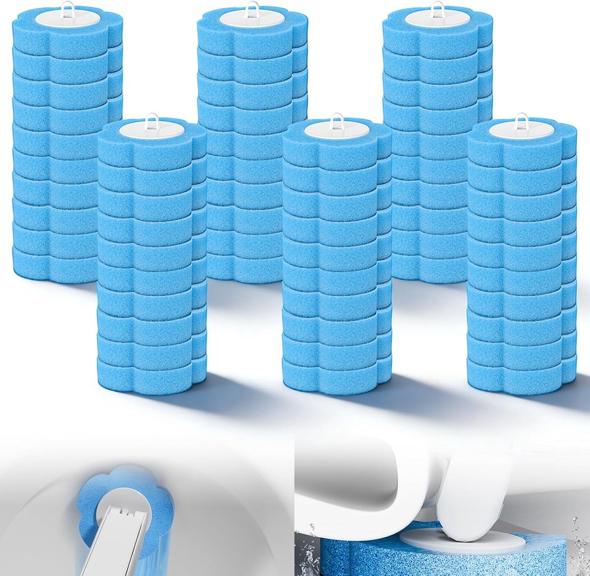 60 stuks wc-borstelvervangingskop, toiletborstel, vervangingskop, CleanSnap, wegwerp-toiletborstelsysteem voor - ShopVlot