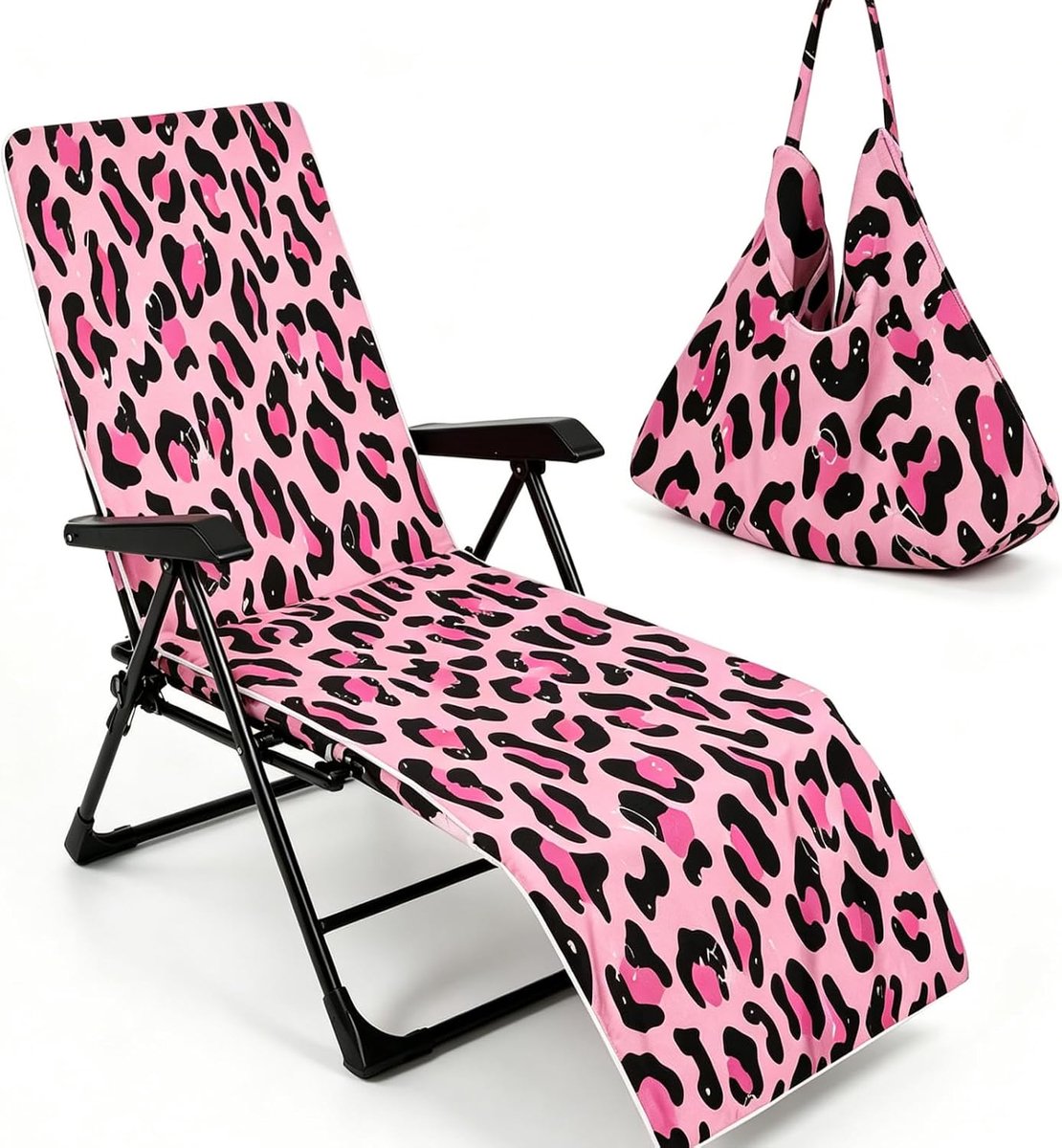 Strandstoelhoes - roze luipaardpatroon - ShopVlot