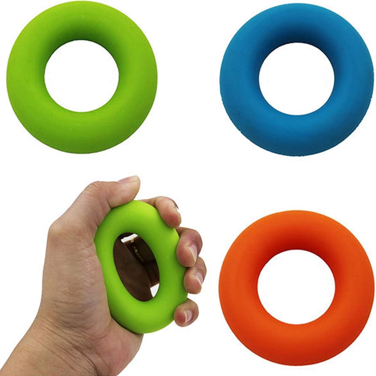 3 Pack Finger Trainers, Silicone Hand Trainer Ring, Hand Muscle Trainer for Hand Muscles, Wrist, Forearm, Strength - ShopVlot