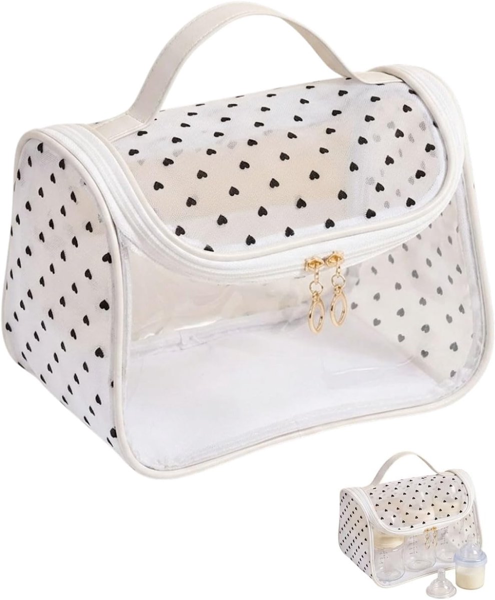 Baby Item Bag, Large Travel Bag Transparent Toilet Cosmetic Bag Portable Travel Bag Waterproof Baby Bottle Diaper Bag - ShopVlot