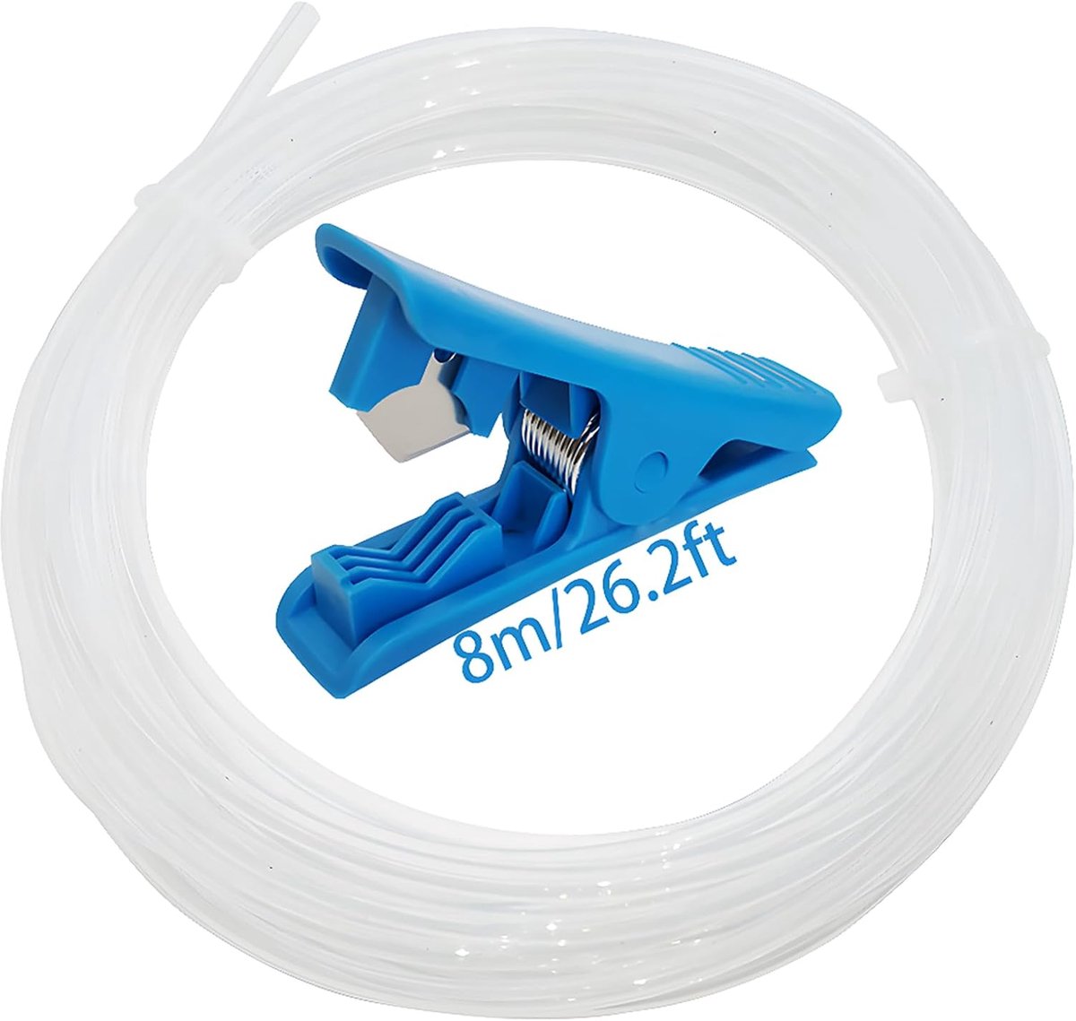 Teflon Hose Transparent CESFONJER Extruder Feeder Tube (8m, 2mm Inner Diameter x 4mm Outer Diameter) + Blue PTFE Hose - ShopVlot