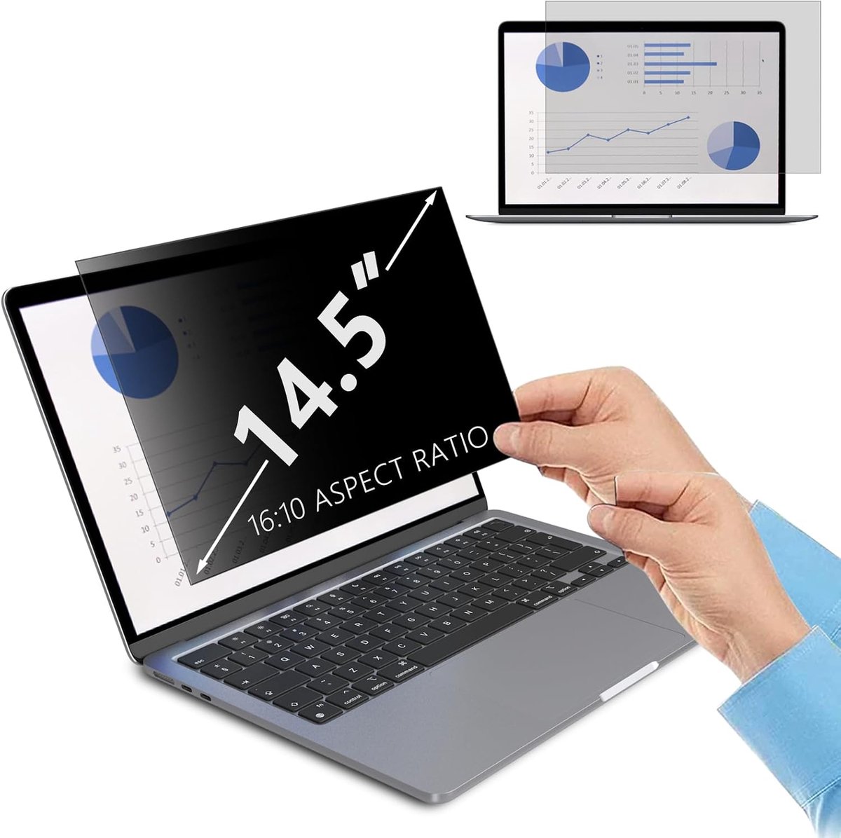 14,5 inch privacyschermfilter voor 16:10 beeldverhouding, laptop/computermonitor, anti-kras - ShopVlot