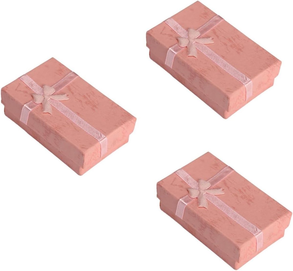 JIEHIN 48 stuks kleine sieradengeschenkdoos met deksel, strik, roze juwelendoos, rechthoekig, sieradendoos met - ShopVlot