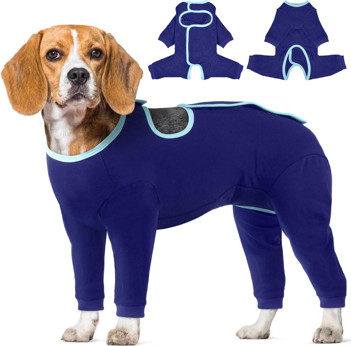 IECOii Dog Recovery Suit, Anti Leak Hind Leg Cuff, Elbow Pads for Medium Large Dogs, Alternative to Stop Licking Leg - ShopVlot