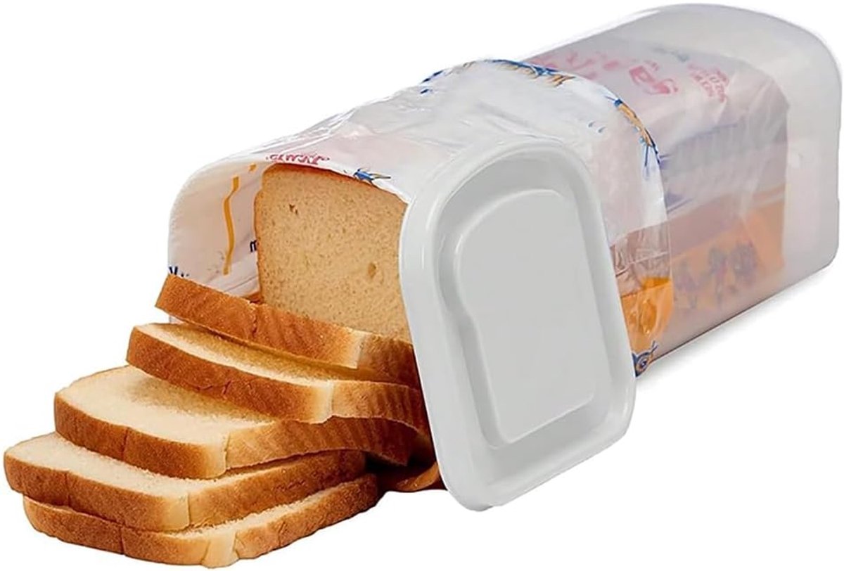 Transparante broodtrommel van kunststof, vershoud-toast-opberghouder met deksel, broodcrisper, broodbewaardoos - ShopVlot