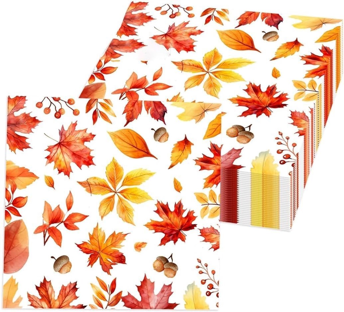 Koboko Herfstservetten met esdoornblad-motief, 20 stuks - Herfstdecoratie, esdoornblad-design - ShopVlot