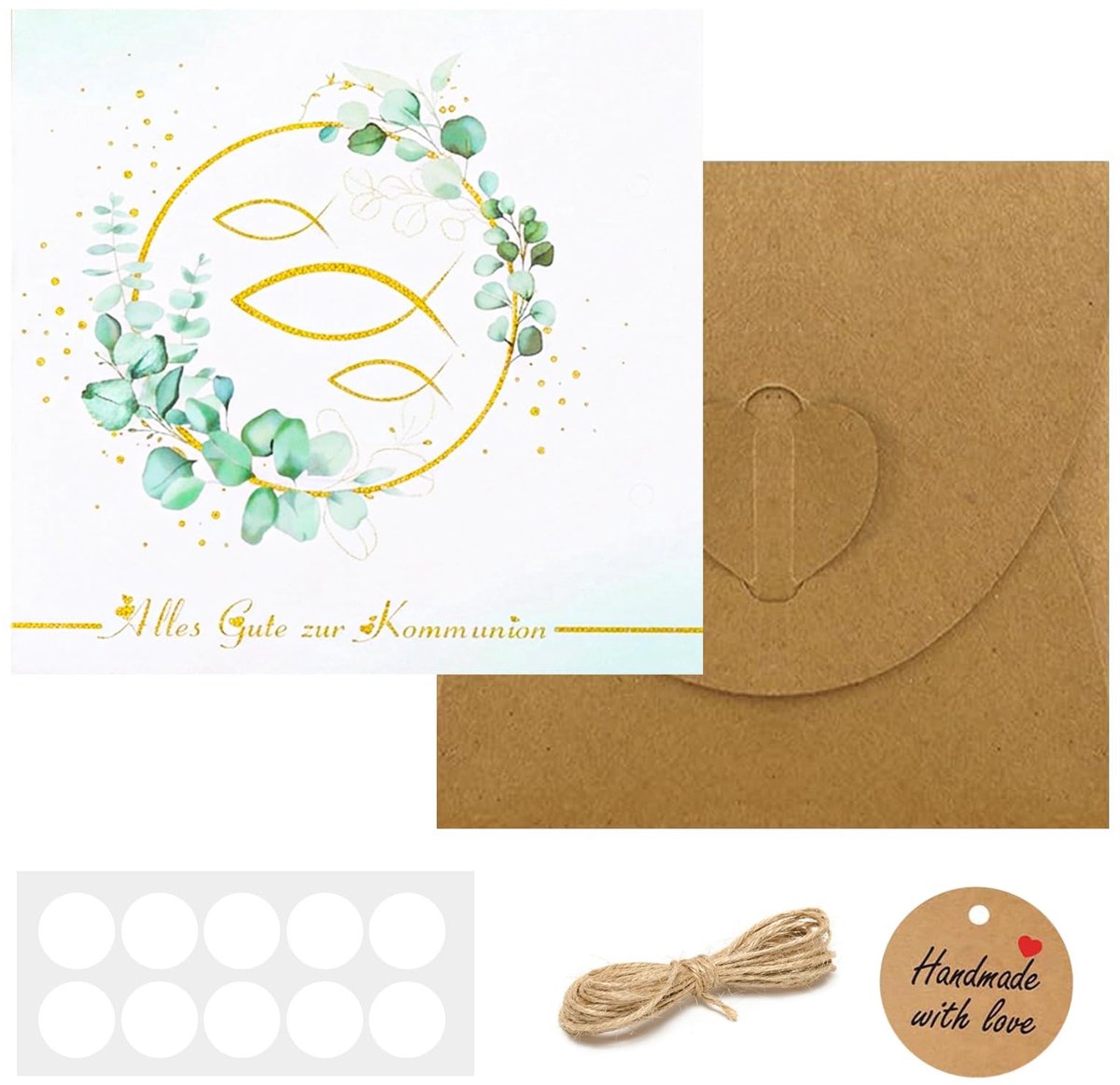 Solidchoice - Set van 10 Vormselkaarten met Enveloppen en Cadeauhangers