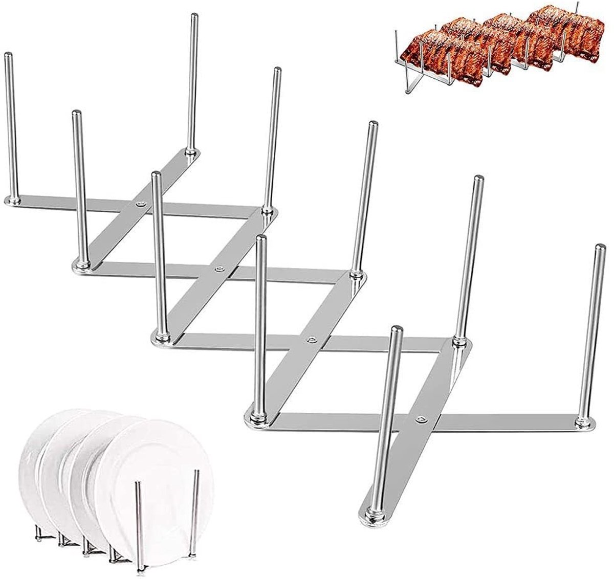 Solidchoice - 2 Stuks Pan Dekselhouders van RVS