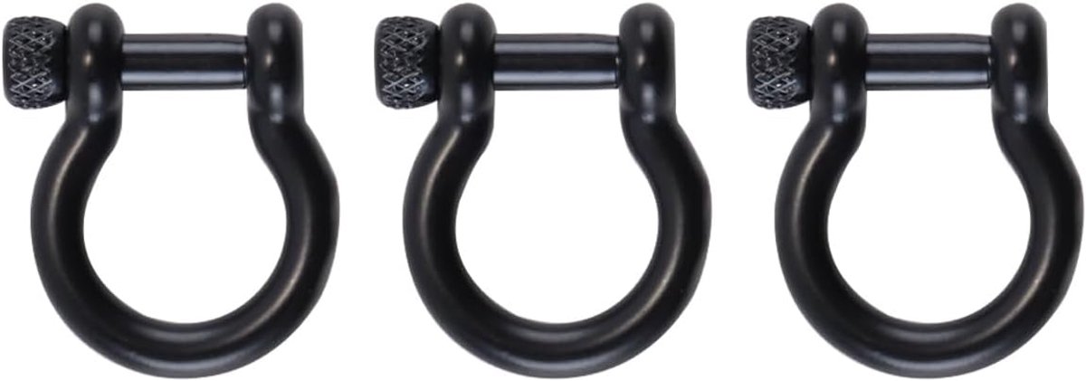 U-vormige karabijnhaak 304 roestvrij staal M5 - zwart - met schroefsluitsysteem - ideaal voor DIY armbanden - ShopVlot