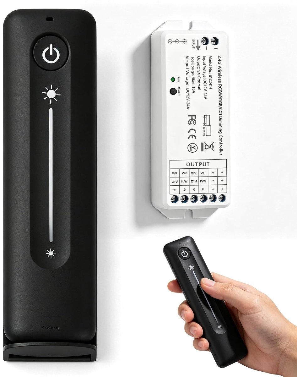 Led-dimmer controller met afstandsbediening - 2,4 GHz RF - helderheid instelbaar - geschikt voor ledstrips - ShopVlot